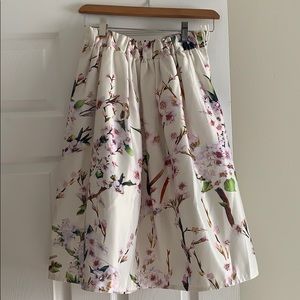White Floral Skirt